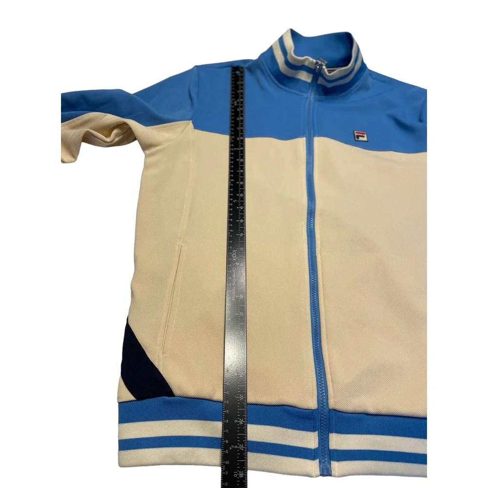 Men's Fila‎ Tiebreaker Jacket XL Blue/ Cream Zip Up